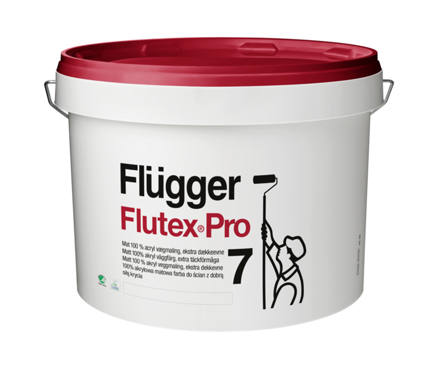 43c9156e3cec0a7ad9f42fb06eb9969f.png FLUGGER Краска Flutex Pro 7 2,8 л база 1 матовая акриловая краска, с повышенной кроющей способностью