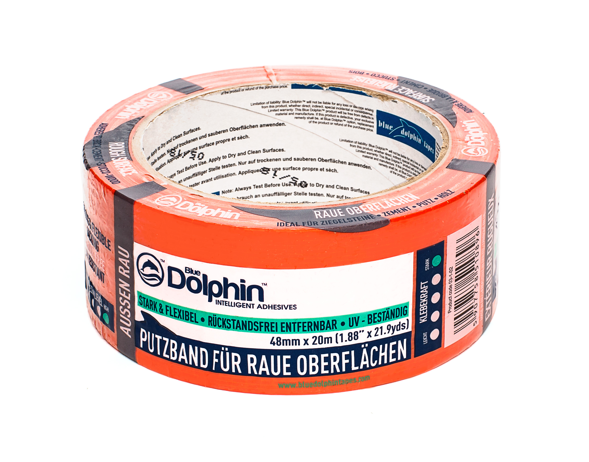 f24e3646d7f4388680b4158f9b971983.jpg BLUE DOLPHIN Оранжевая штукатурная лента для грубых и неровных поверхностей 48мм*20м