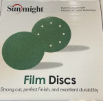 SUNMIGHT Шлифовальный круг FILM L312T 225 мм на липучке, 24 отв. зеленый P180