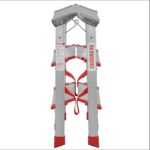 Новая Высота Анодированная двухсторонняя стремянка с 2х3 ступенями 130 мм NV 3127А, площадка 350х260 мм