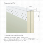 Профиль ПВХ Perfect Line 1713 для окантовки ГКЛ 25 мм белый