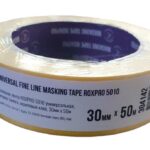 RoxelPro Малярная лента ROXPRO 5010 универсальная, рисовая бумага, акриловый клей, жёлтая, 30мм х 50