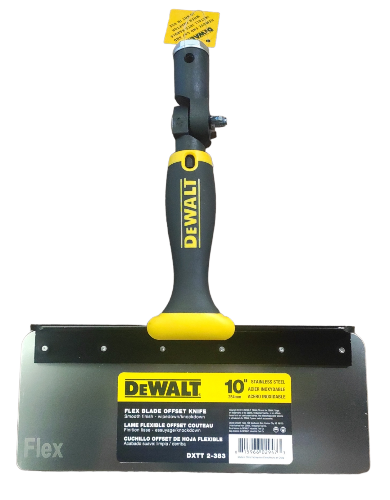 565c5e95284820c3efec2b54449f8b08.png DeWalt 10" Шпатель оффсетный, лезвие 0.5 мм (flex)