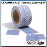76606 SUNMIGHT Шлифовальный материал CERAMIC L712T в рулонах 70мм х 12м на липучке с мультипылеотводом P80