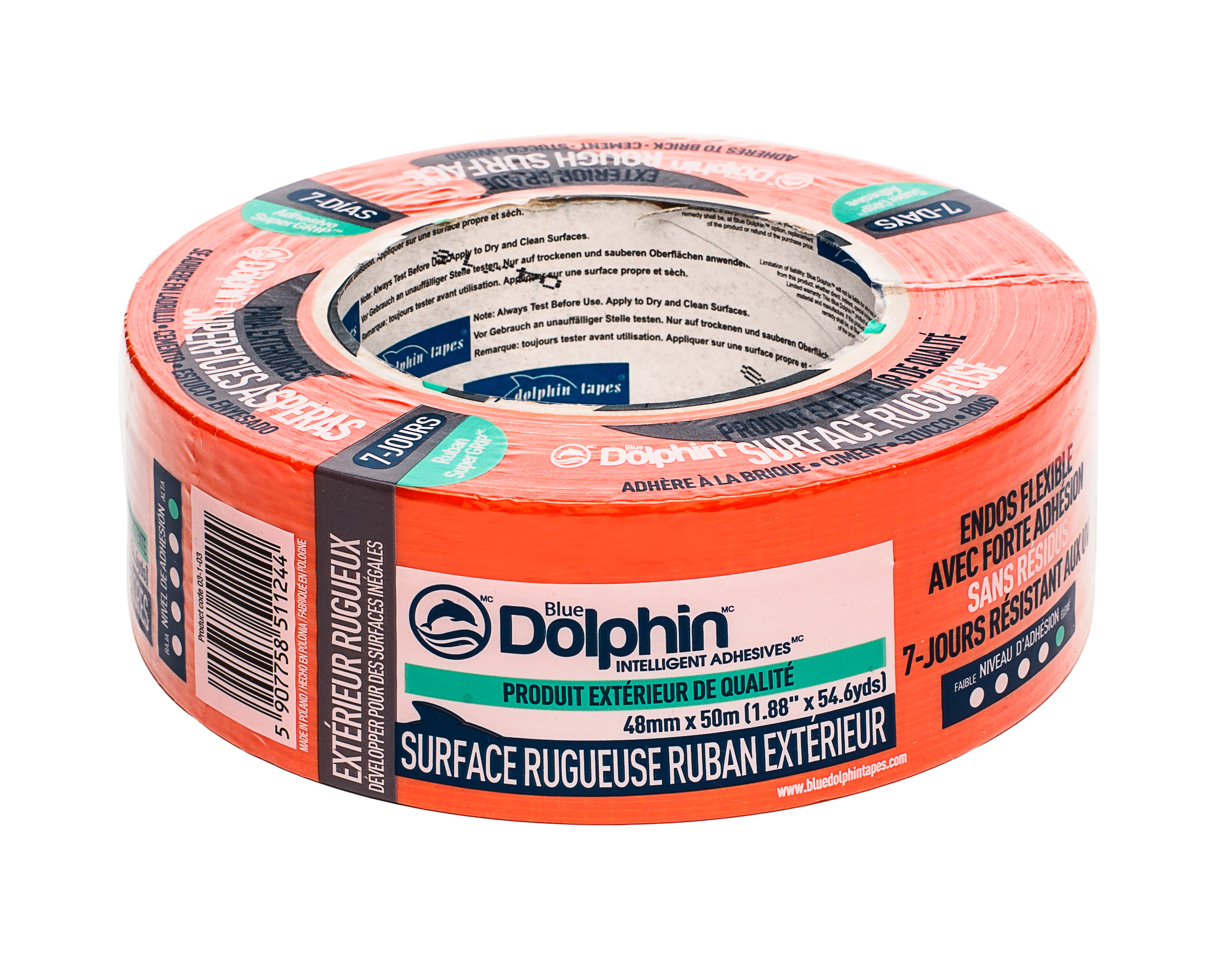 d3f67a0b485313ceeb2db8bf98a40ada.jpg BLUE DOLPHIN Оранжевая штукатурная лента для грубых и неровных поверхностей 48мм*50м