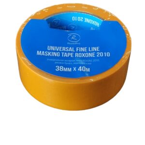 RoxelPro Малярная лента ROXONE 2010 универсальная, рисовая бумага, акриловый клей, жёлтая, 38мм х 40метров
